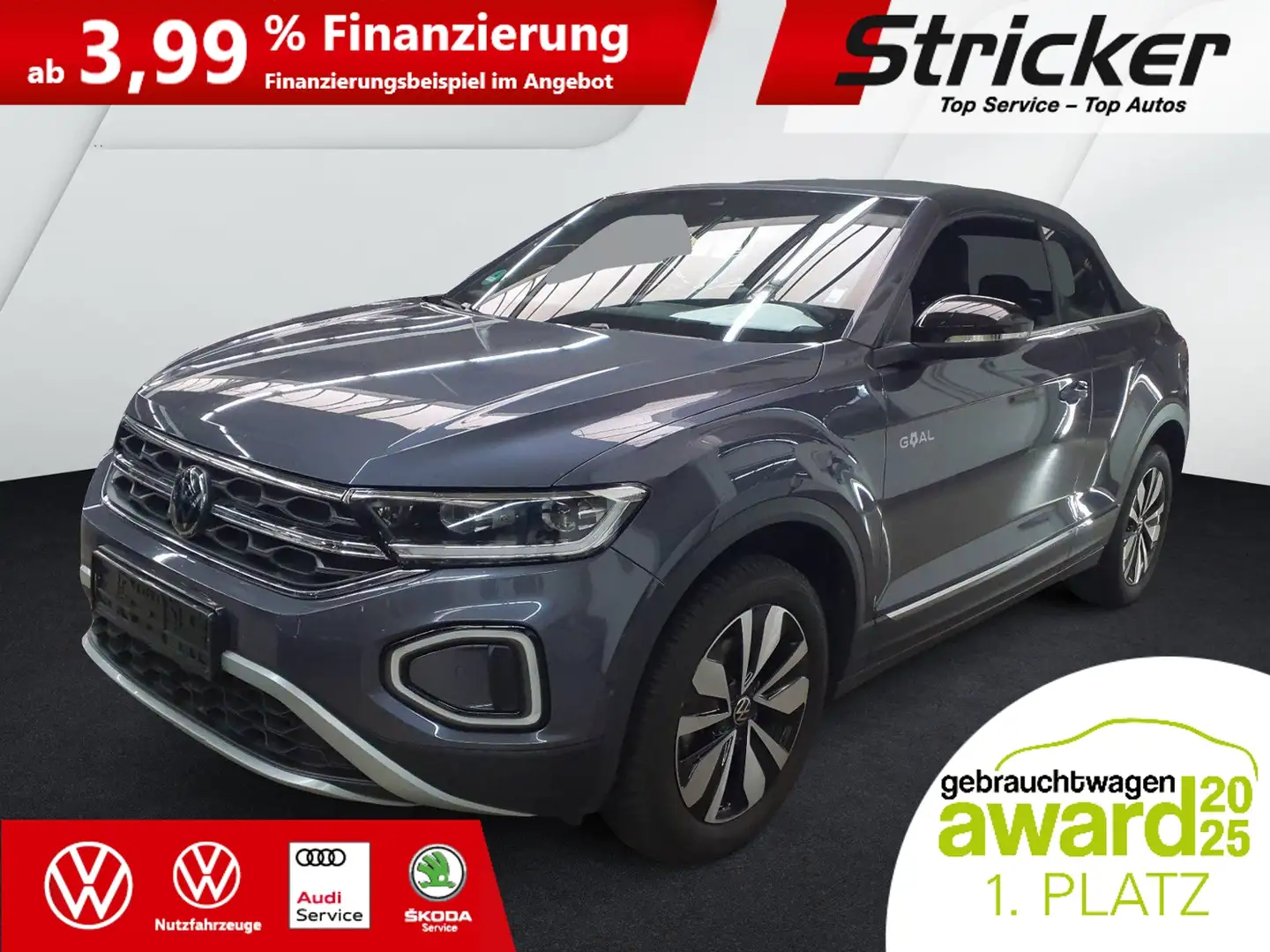 Volkswagen T-Roc Cabriolet Goal 1.0 TSI 246,-ohne Anzahlung Navi K Grau - 2