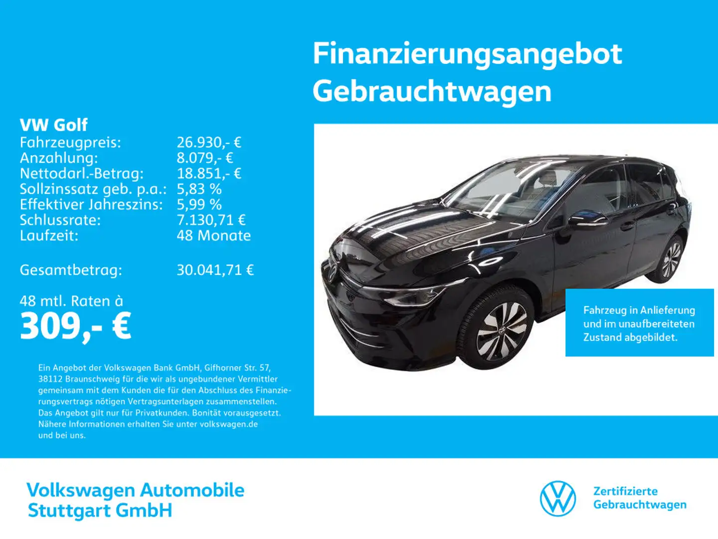 Volkswagen Golf Lim. "GOAL" 1.5 TSI DSG 85kW Schwarz - 1