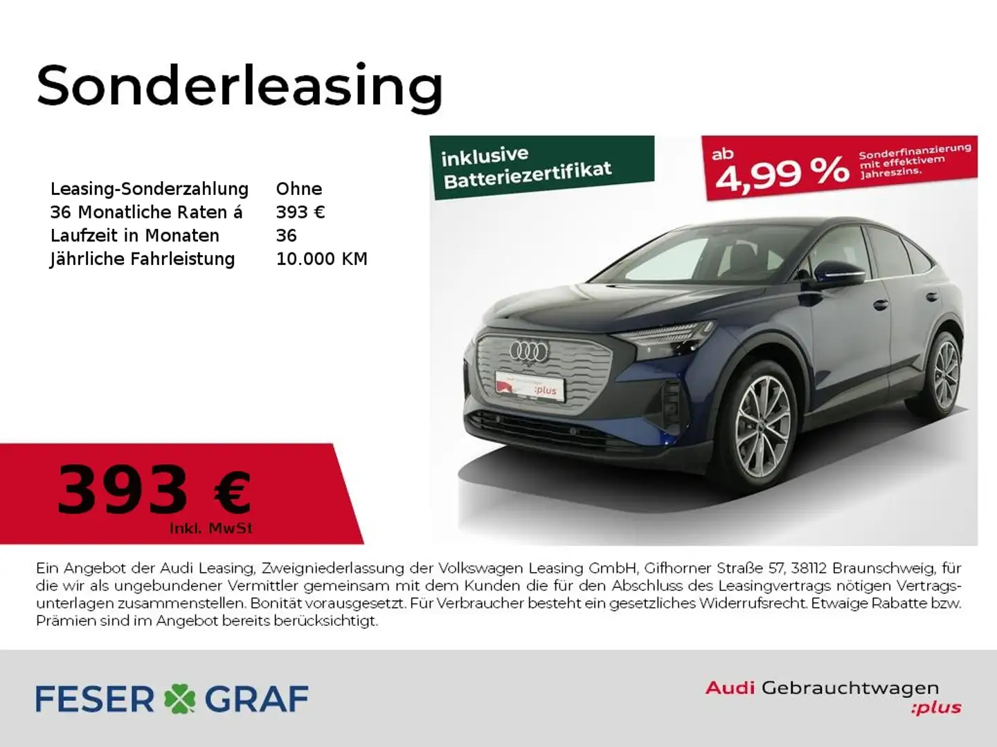 Audi Q4 e-tron Sportback e-tron 35 Matrix/AHK/360°/Alu20/ACC Blau - 1