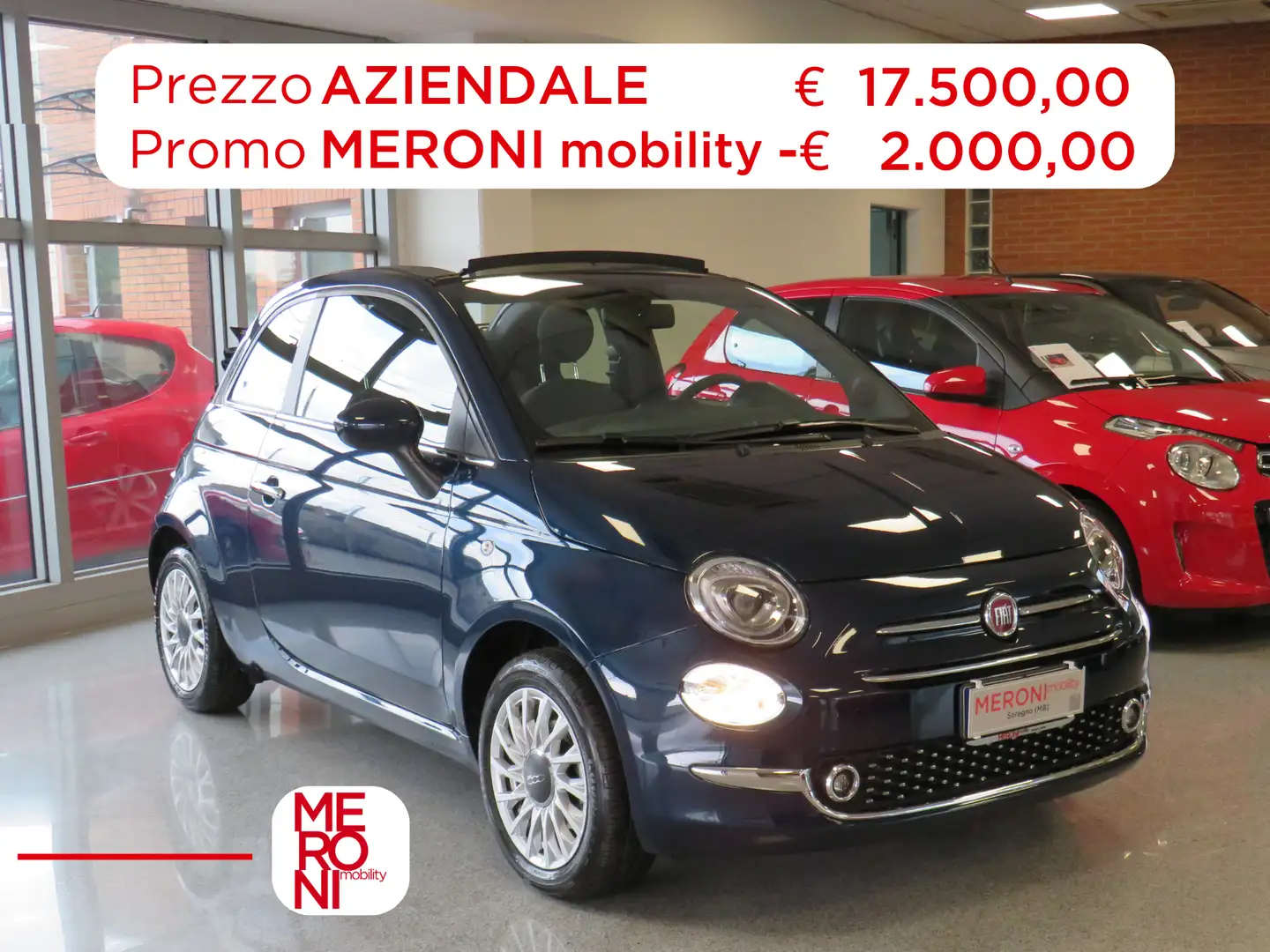 Fiat 500C 1.0 Hybrid Dolcevita Blauw - 1