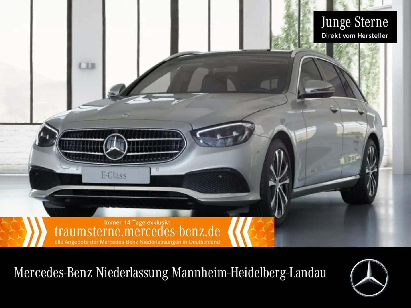 Mercedes-Benz E 300 de T AVANTG+PANO+360+AHK+LED+FAHRASS+9G Silber - 1