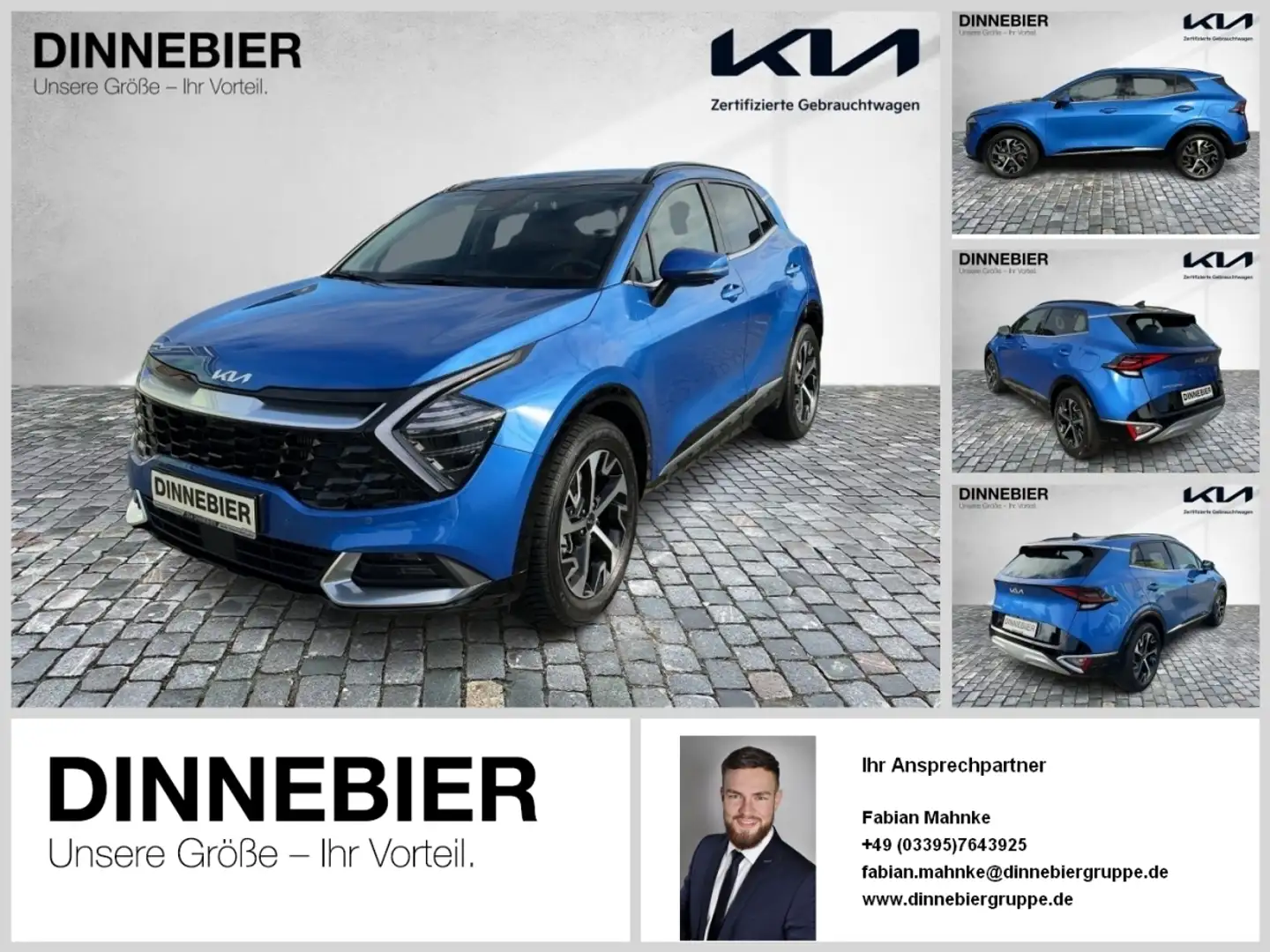 Kia Sportage 1.6T Spirit LED+360°+Glasdach+Navi Blau - 1
