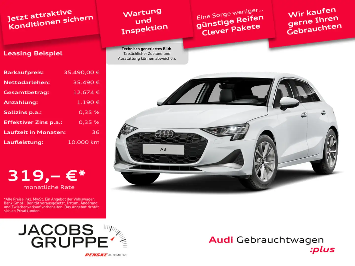 Audi A3 Sportback 35 TDI advanced ACC*LED*RFK*SHZ Weiß - 1