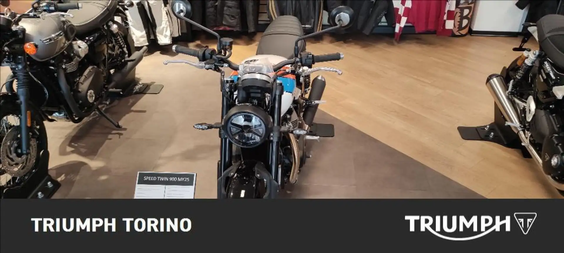 Triumph Speed Twin Pure White/Blue/Orange Abs Grau - 2