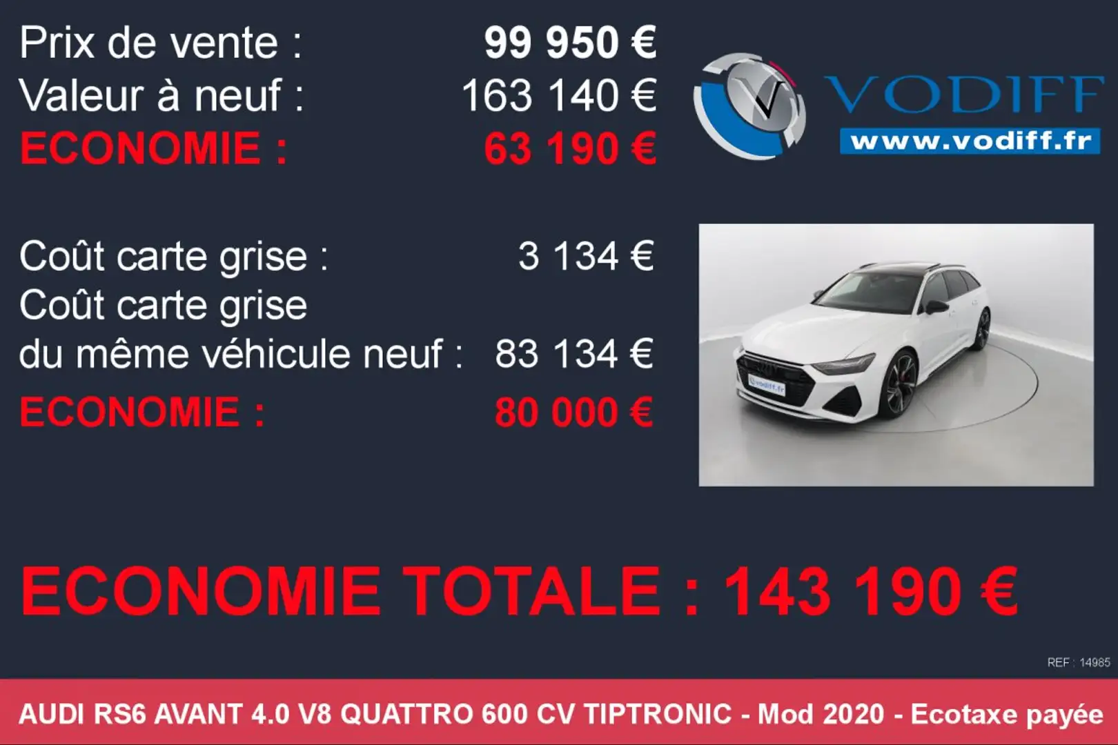 Audi RS6 AVANT 4.0 V8 QUATTRO 600 CV TIPTRONIC Weiß - 2