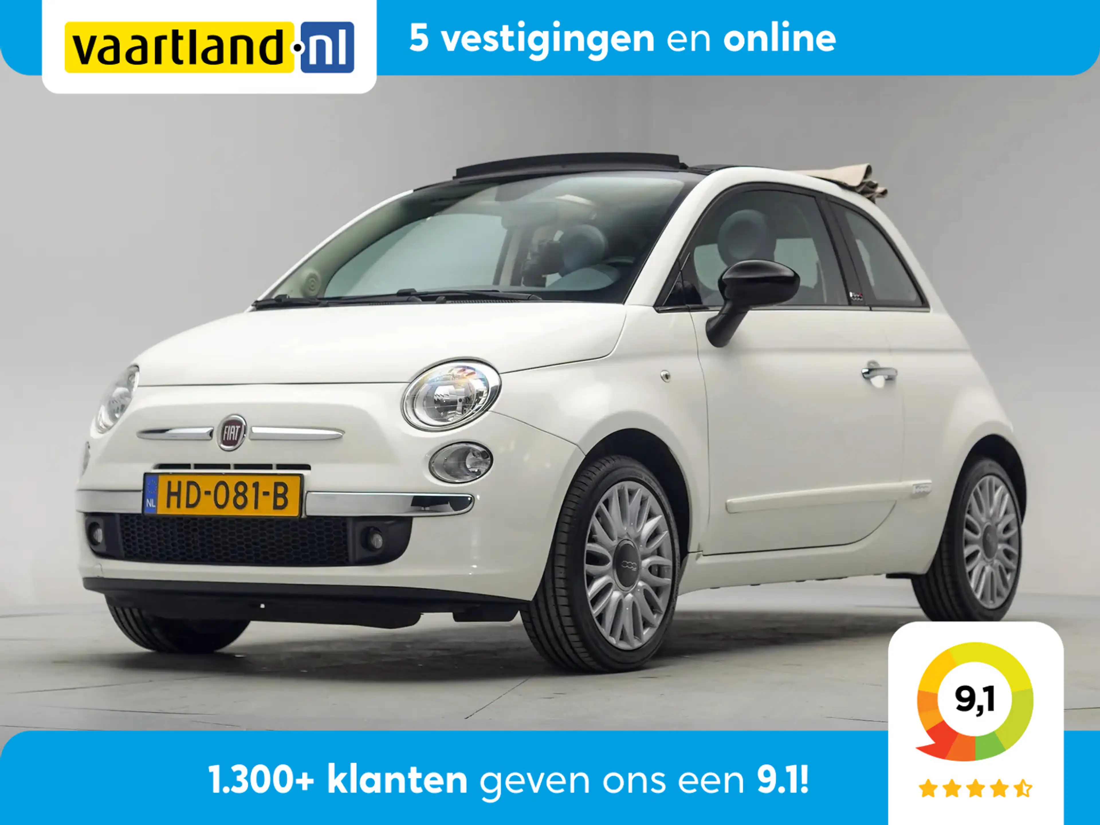 Fiat 500C 1.2 Lounge Cabrio [ Leer Climate Navi PDC Lichtmet