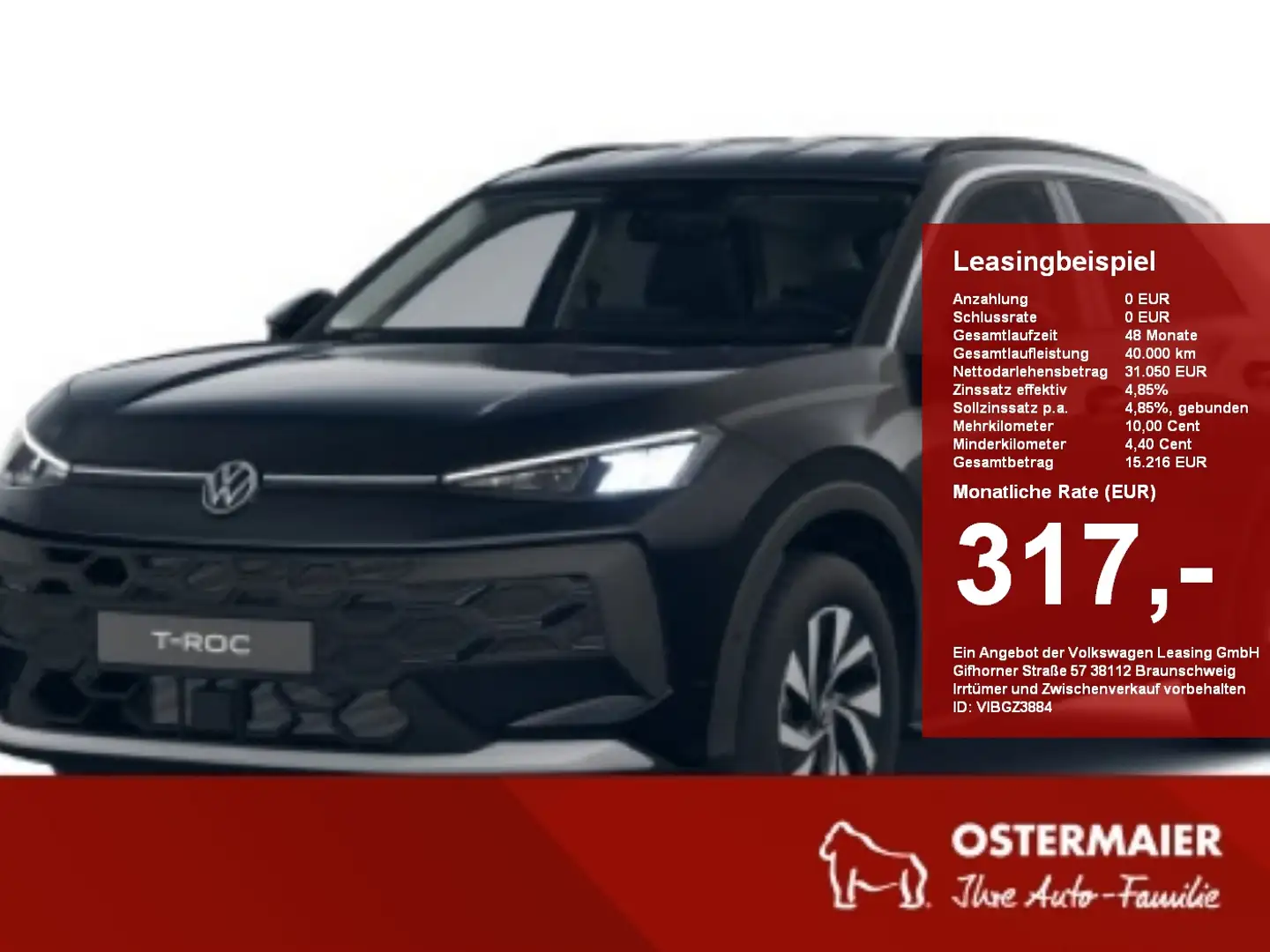 Volkswagen T-Roc Life 1.5 eTSI DSG ACC,KAM,LED,SHZ Schwarz - 1