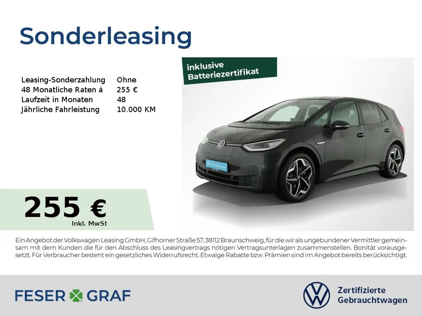 Volkswagen ID.3 Pro Family Navi Pano Kamera LM LED Grijs - 1