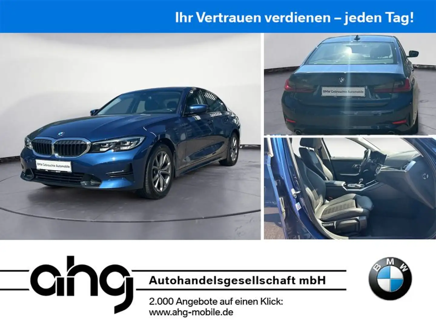BMW 318 d Sport Line Aut. Klimaaut. Sportsitze PDC Bleu - 1