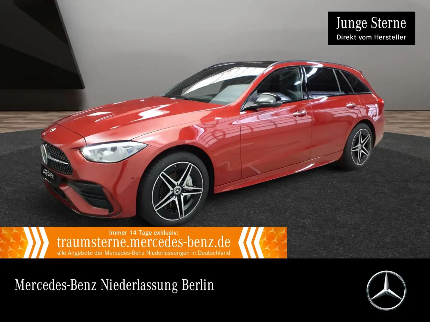 Mercedes-Benz C 300 e T AMG+NIGHT+PANO+360+BURMESTER+KEYLESS+9G Rot - 1
