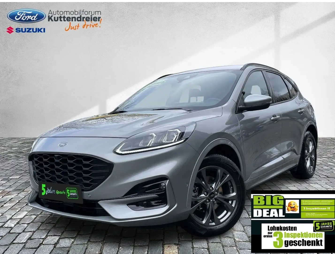 Ford Kuga ST-Line X AHK schw. Voll-LED Teilleder Navi Gris - 2