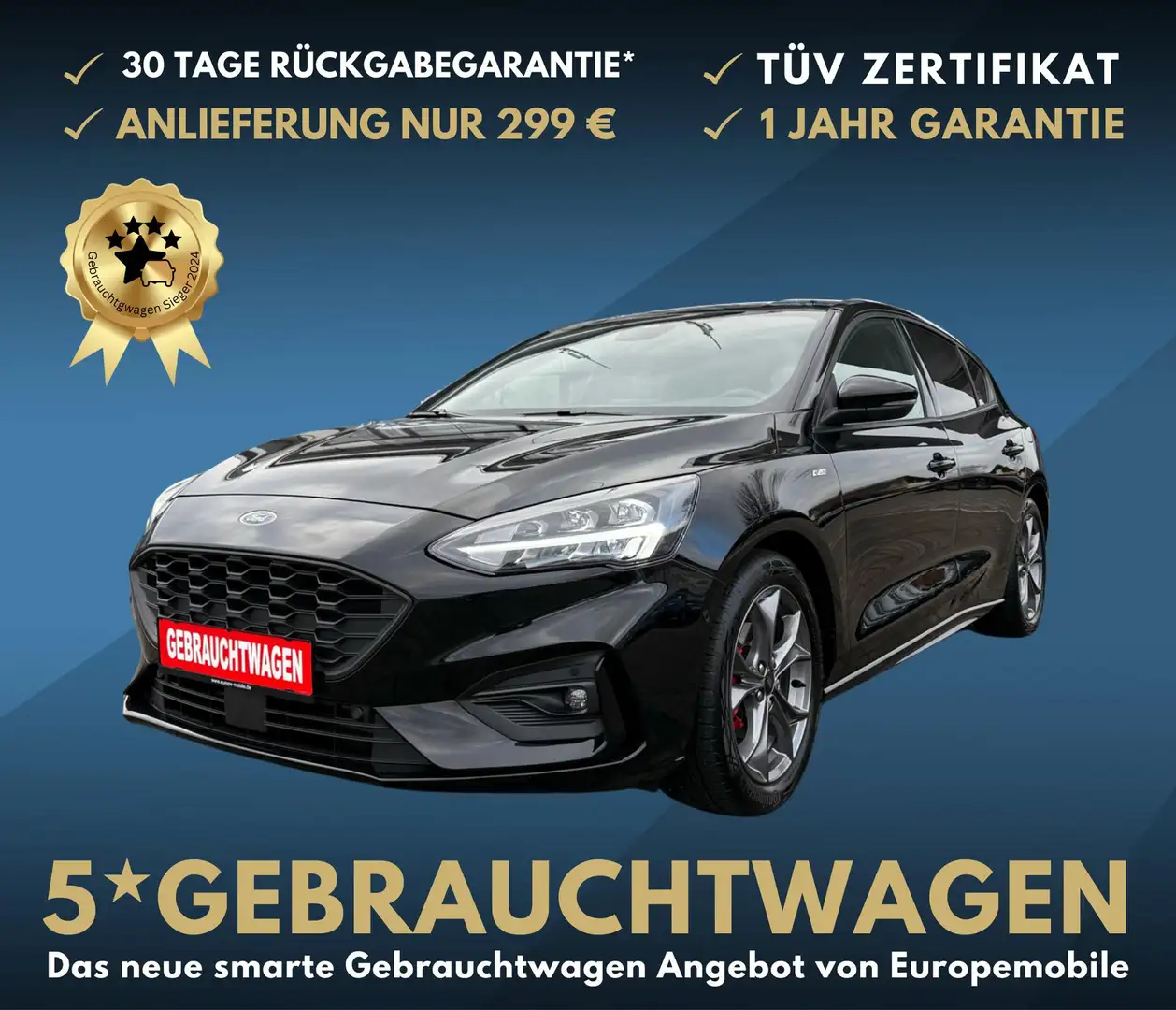 Ford Focus ST-LINE X (D6) 1.0 EcoBoost MHEV 155, Voll-LED,... Schwarz - 1
