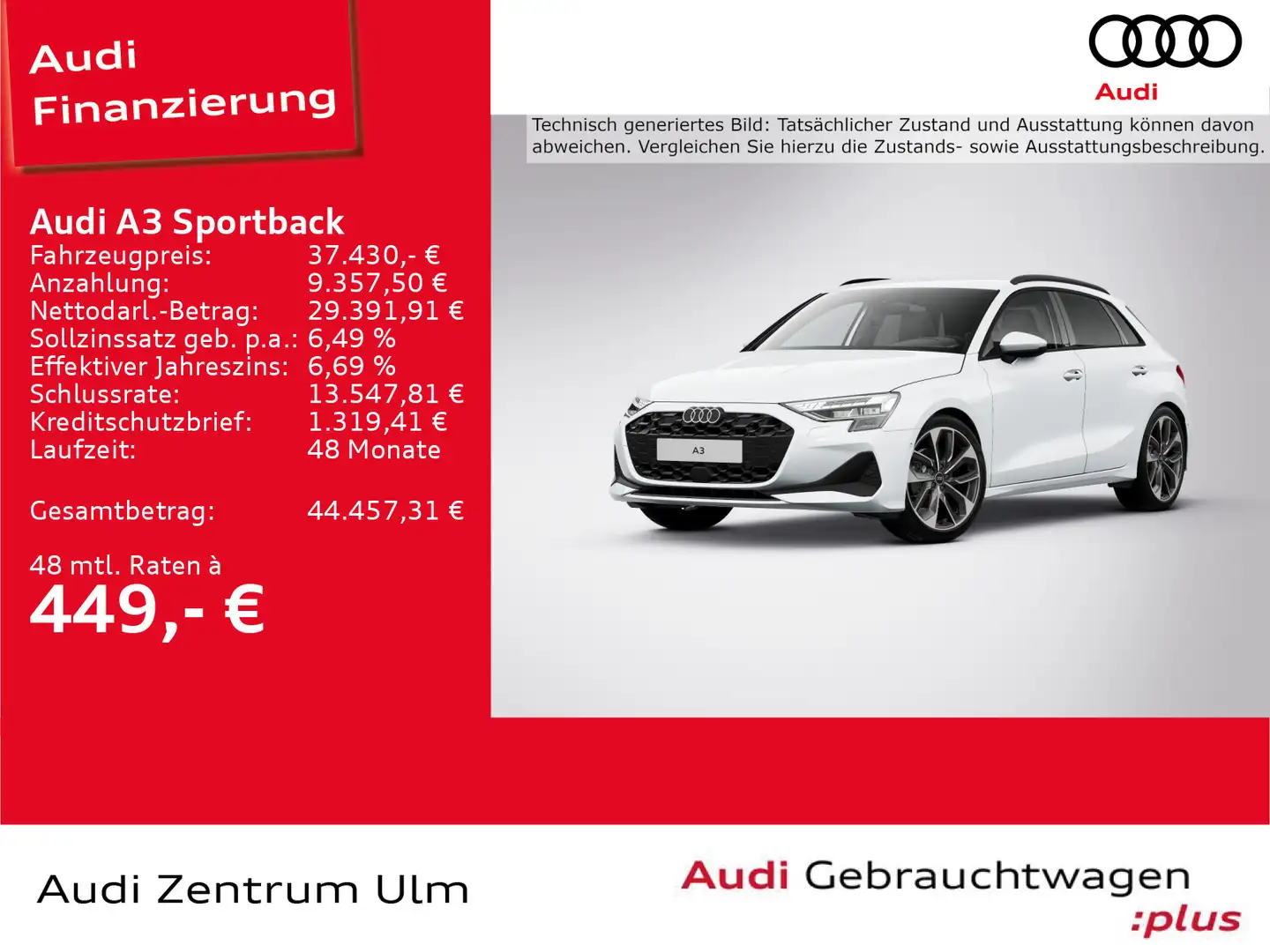 Audi A3 35 TDI 19 AHK LED NAVI SONOS 5J.GAR Weiß - 1