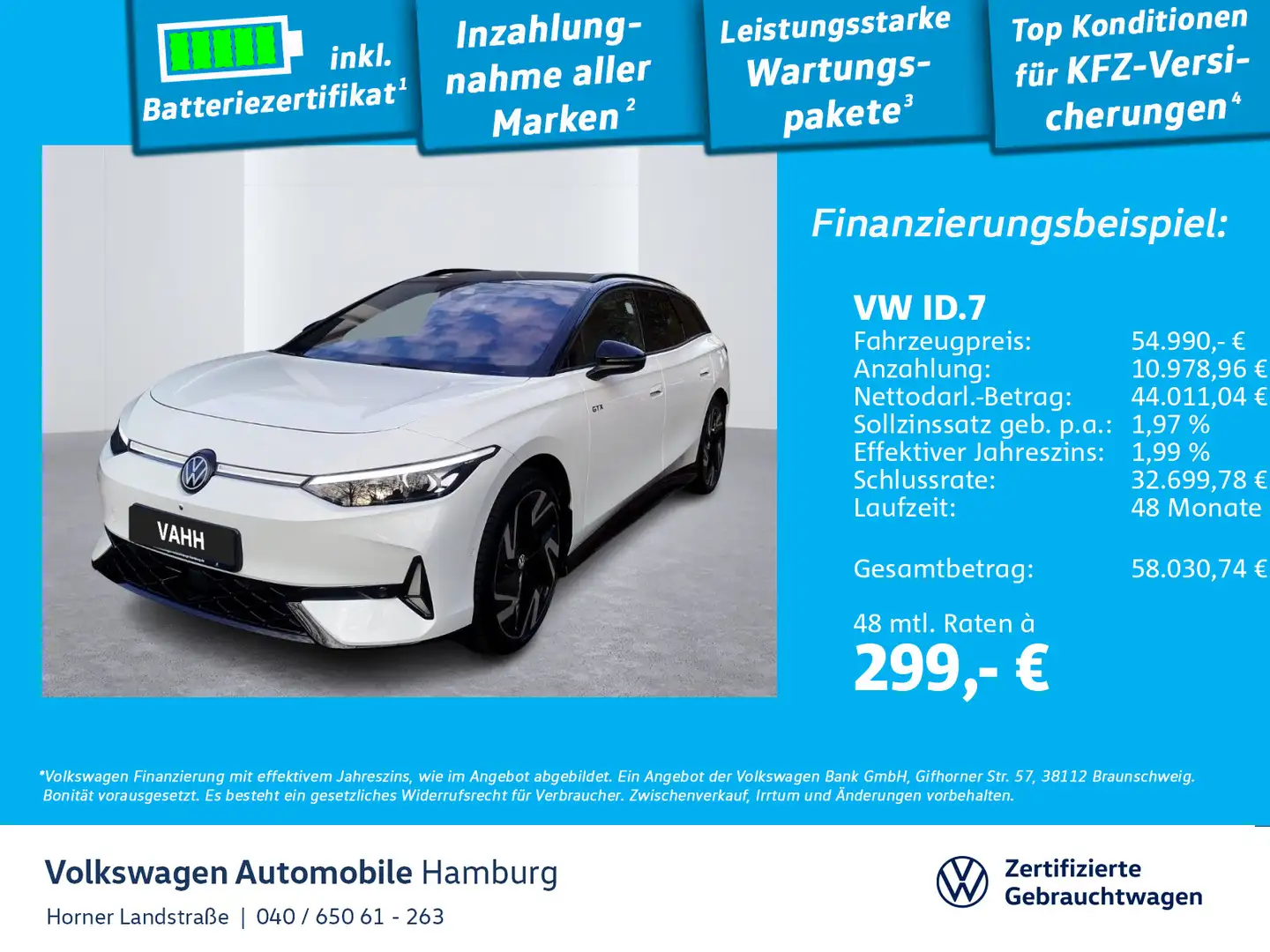 Volkswagen ID.7 Tourer GTX 4Motion AHK Navi Sitzheizung Weiß - 1