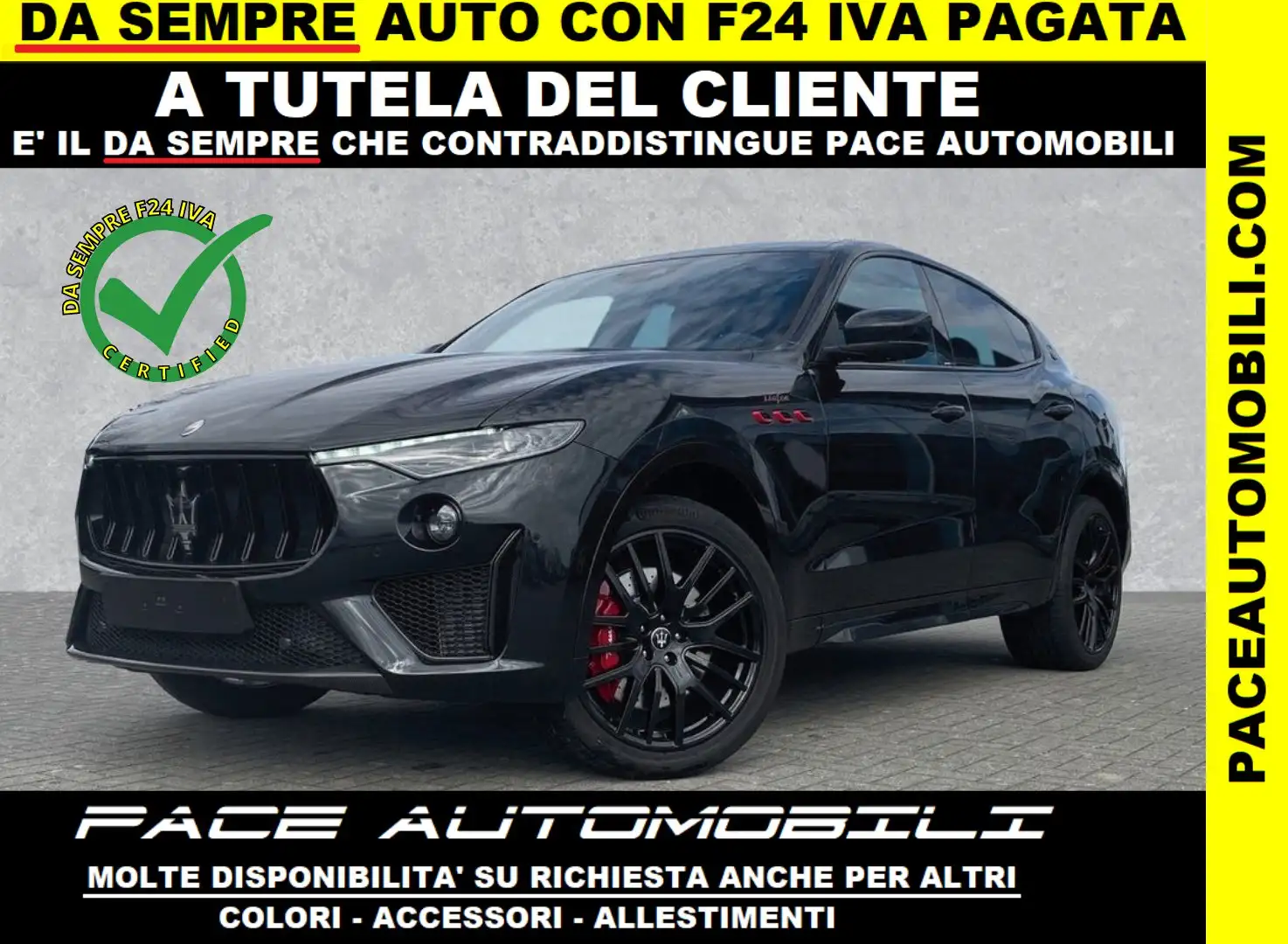 Maserati Levante TROFEO Q4 PELLE KAMERA TETTO LED 21" BLACK PACK Nero - 1