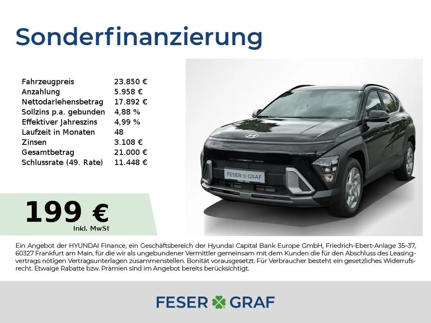 Hyundai KONA TREND NAVI VOLL-LED SHZ LHZ CARPLAY KLIMA Noir - 1