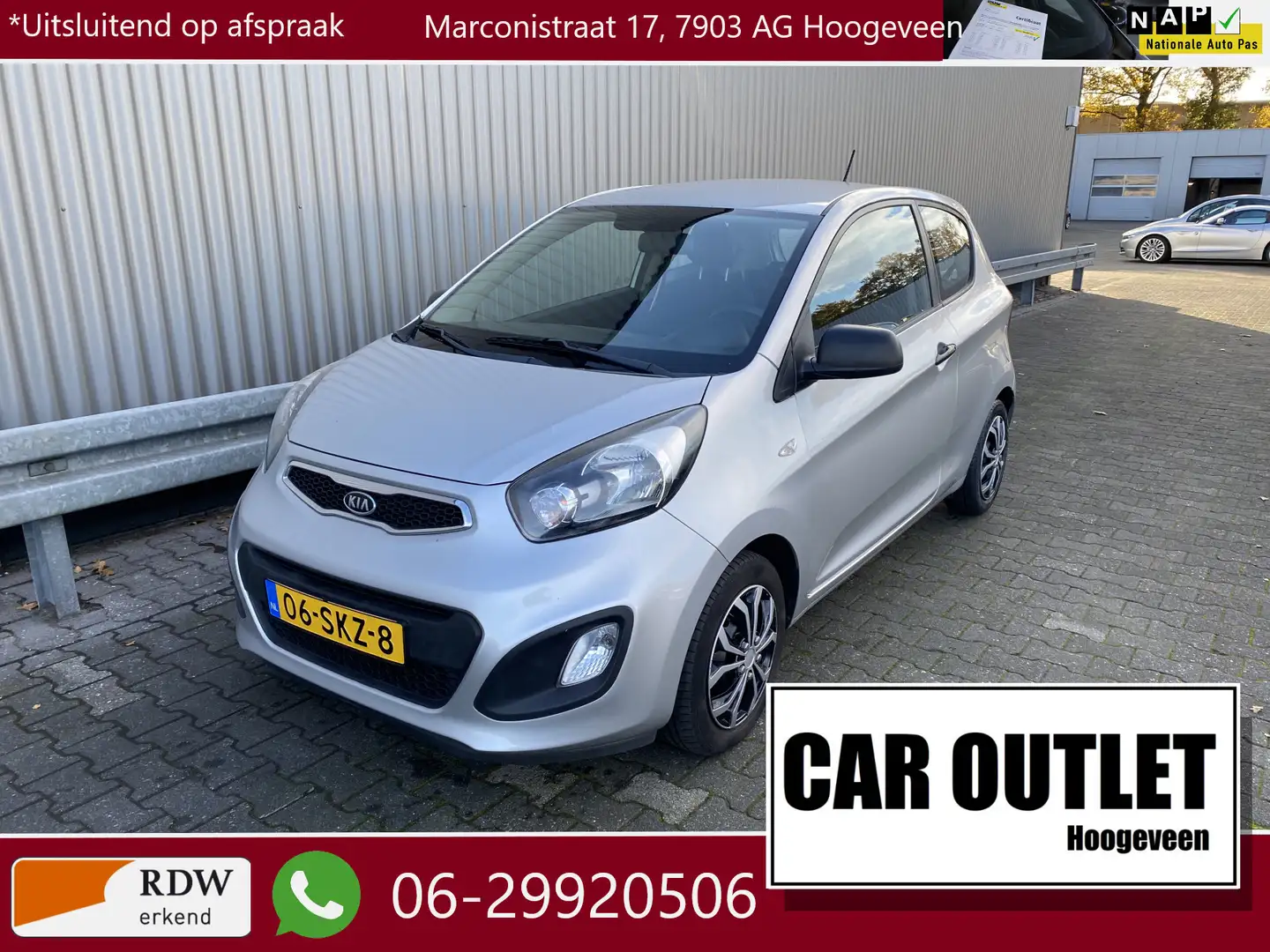 Kia Picanto 1.2 CVVT Comfort Pack met Airconditioning en Nieuw Grijs - 1