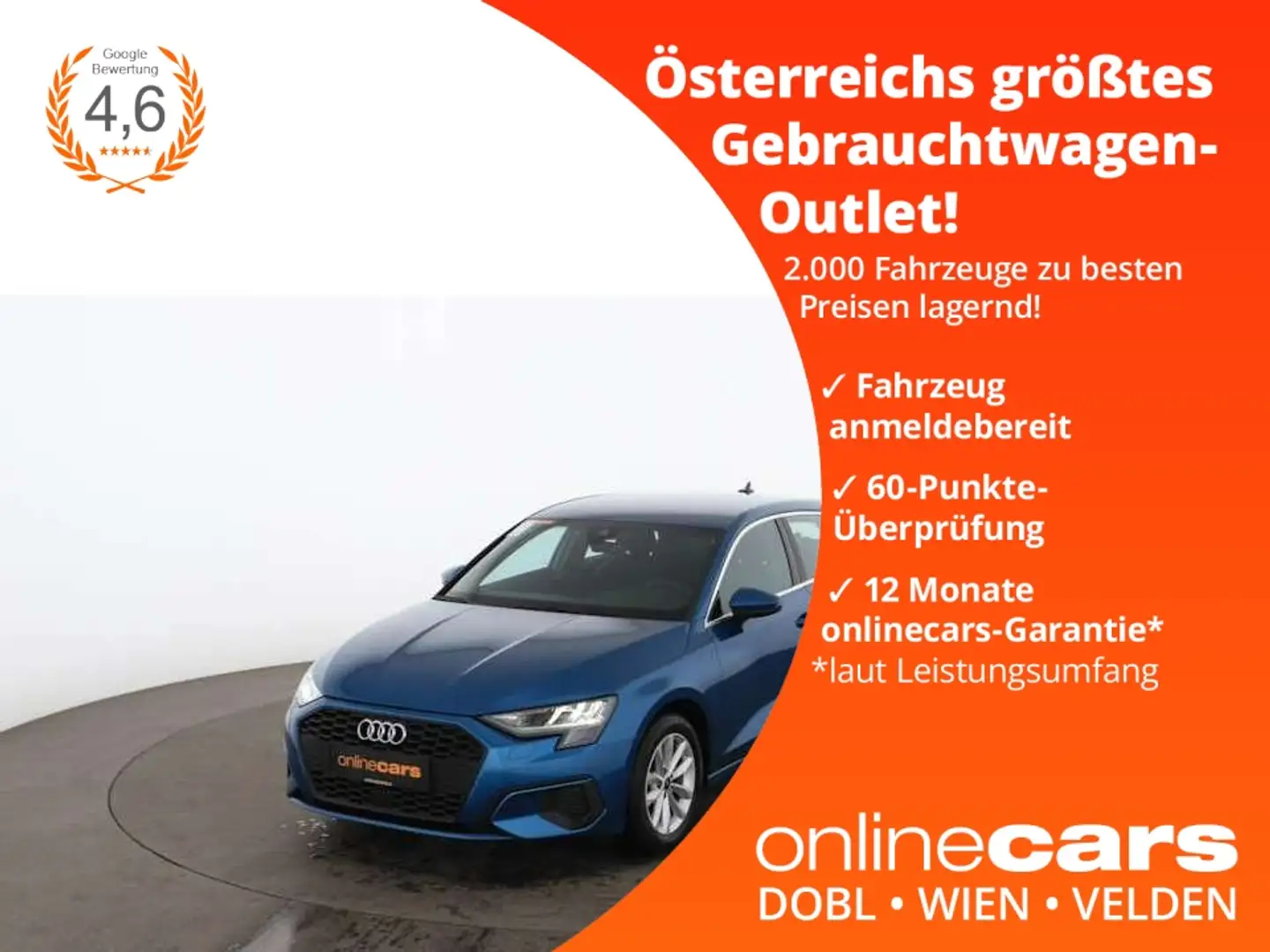 Audi A3 SB 30 TFSI Aut LED NAVI TEMP DIGI-TACHO PDC Blau - 1
