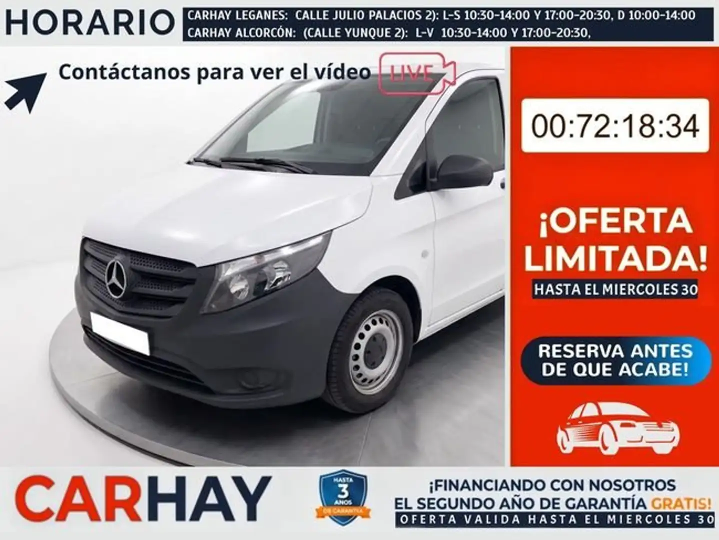 Mercedes-Benz Vito 114CDI TD 100kW furgón Pro compacta Blanco - 1