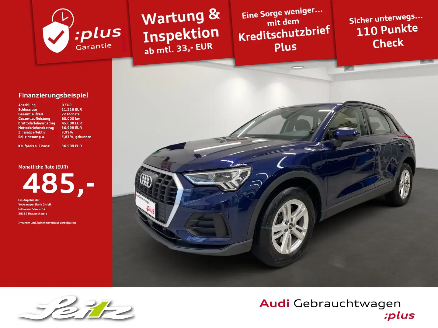 Audi Q3 45 TFSI e *LED*PARKSENSOR*NAVI*SITZH* Blau - 1