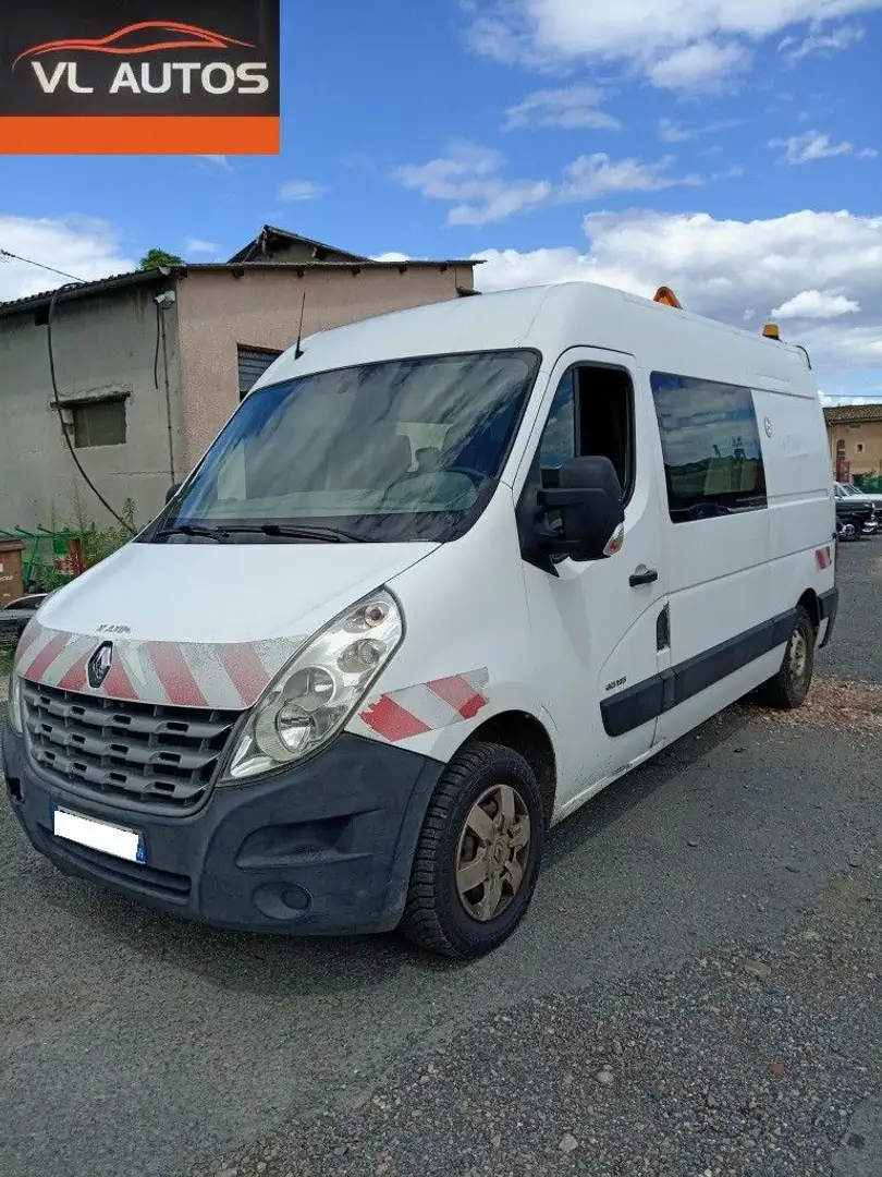 Renault Master III Phase 1 Cabine approfondie 7 places 2.3 DCI 125 cv Année 2011 5300 HT en l'état pour professionnel ou export Blanc - 2