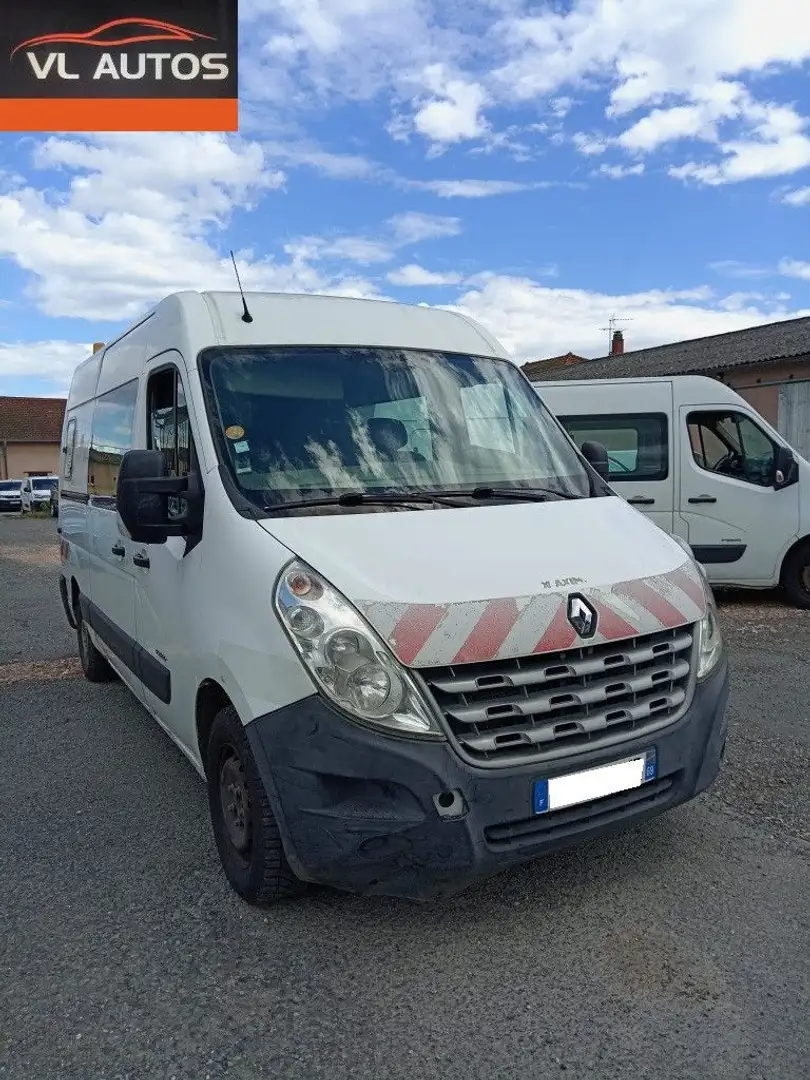 Renault Master III Phase 1 Cabine approfondie 7 places 2.3 DCI 125 cv Année 2011 5300 HT en l'état pour professionnel ou export Weiß - 1