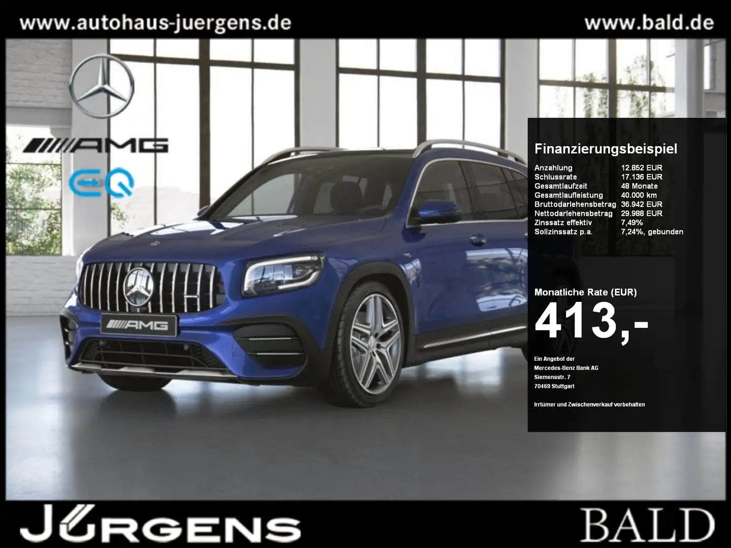 Mercedes-Benz GLB 35 AMG 4M MLB/Cam/Pano/Burm/Memo/Distr/Memo Blau - 1