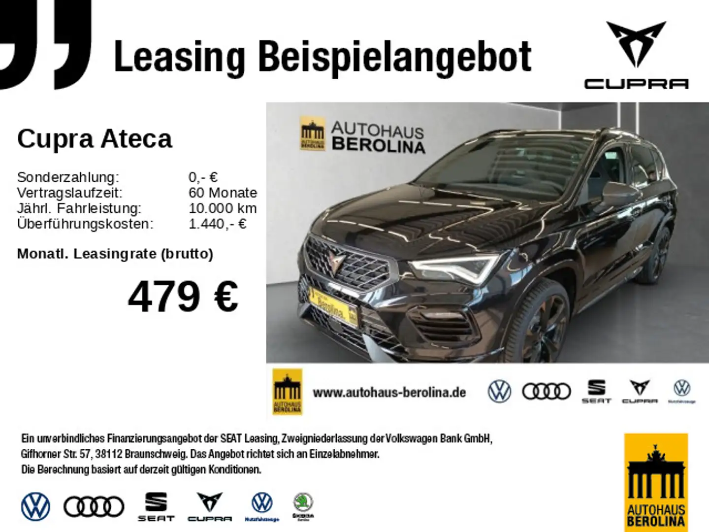 CUPRA Ateca 2.0 TSI 4D VZ DSG *AHK*ACC*NAV*R-CAM*SHZ* Negro - 1