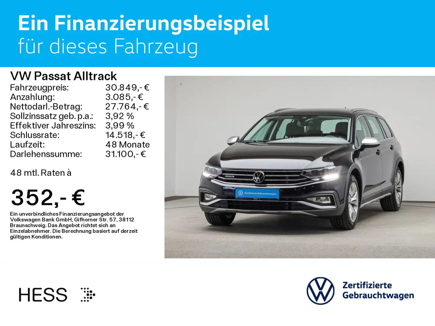 Volkswagen Passat Alltrack Passat Variant Alltrack 2.0 TDI DSG 4MOTION*LED* Noir - 2
