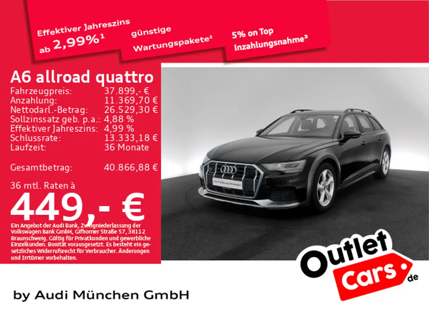 Audi A6 allroad A6 allroad 40 TDI qu. S tronic Luftfed./ACC/Vir Schwarz - 1