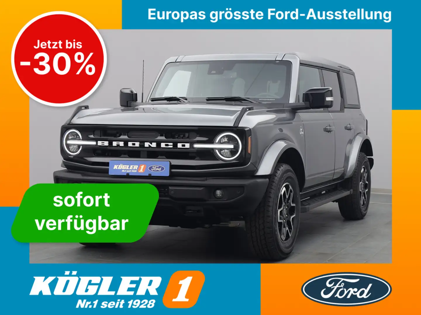 Ford Bronco Outer Banks 335PS Aut. 4x4/ACC/B&O Szürke - 1