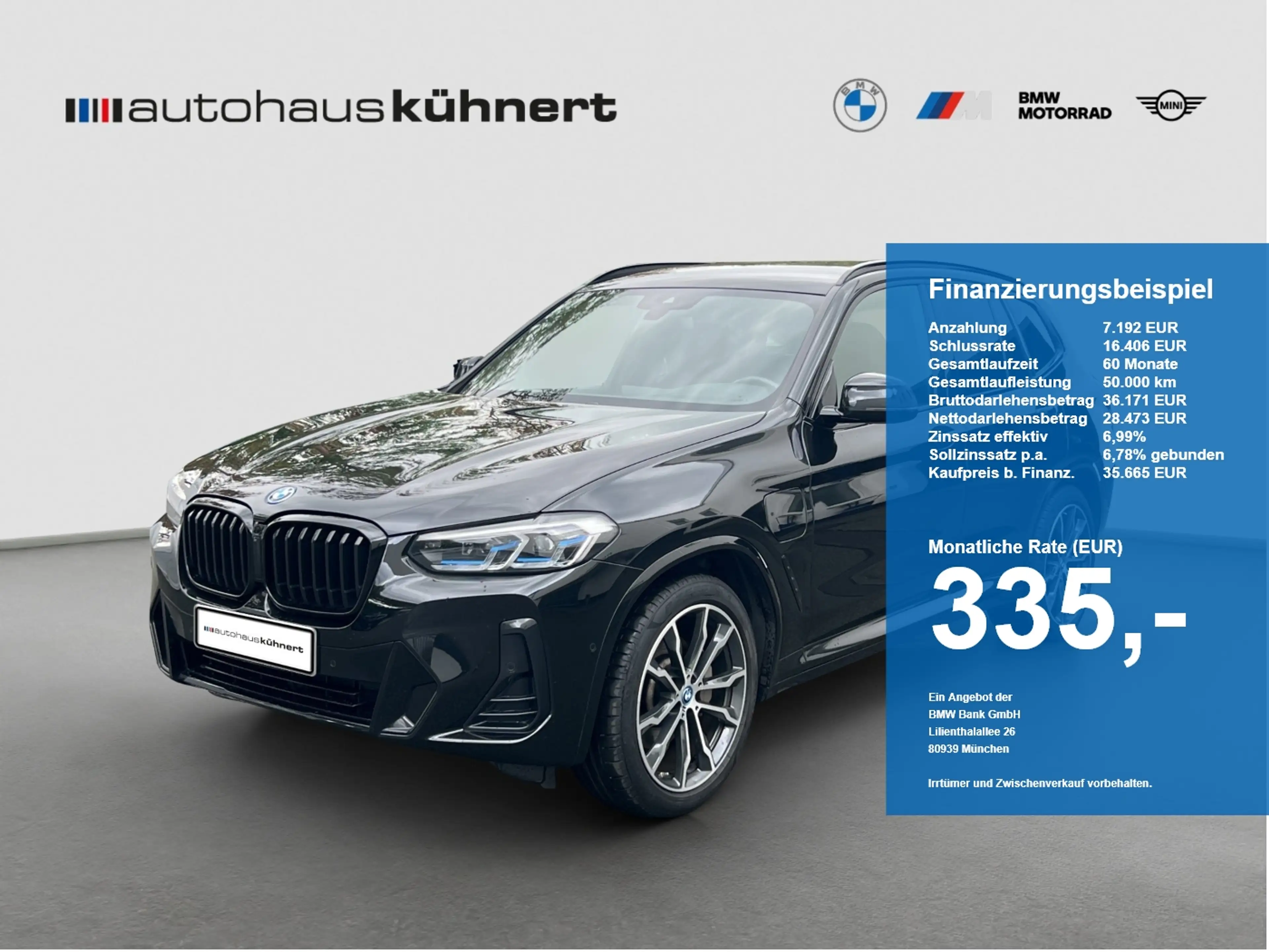 BMW X3 xDrive 30e M-Sport Laser DrvAss StHzg HUD HiFi