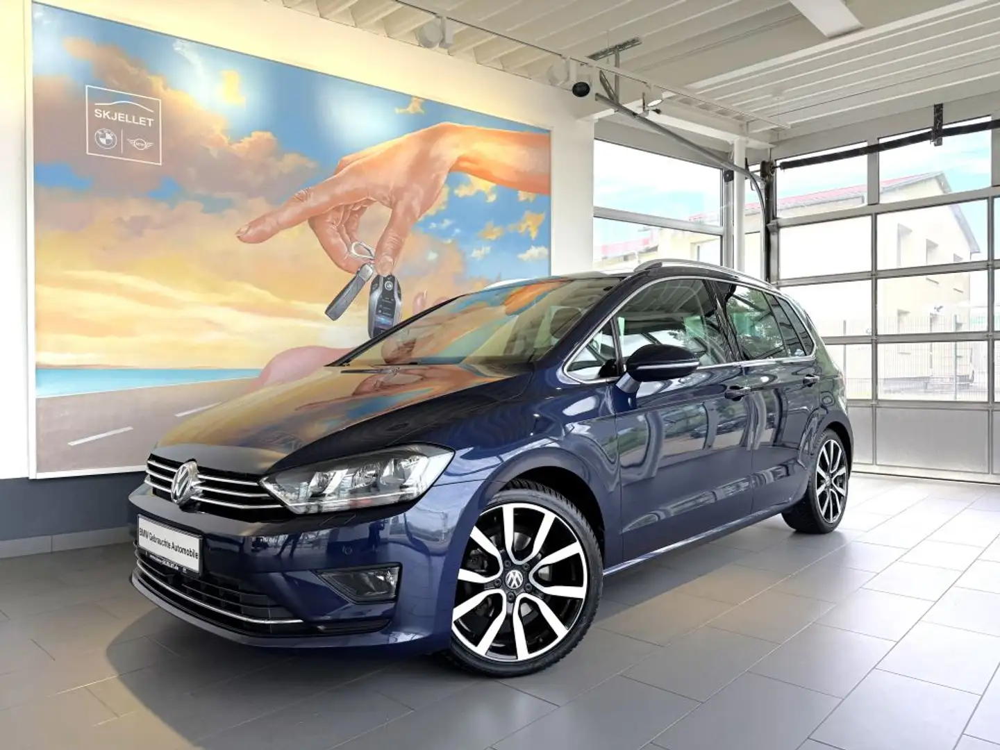 Volkswagen Golf Sportsvan 1.4 TSI Highline RLine+ACC+STANDH Blauw - 1