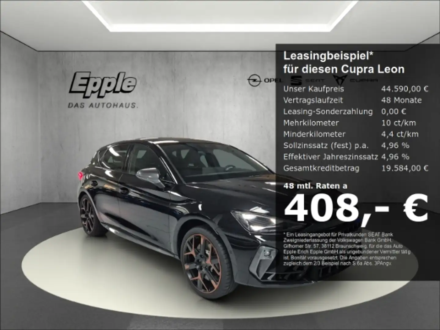CUPRA Leon VZ 2.0 TSI 221 kW (300 PS) 7-Gang-DSG Navi Sennhei Negro - 1