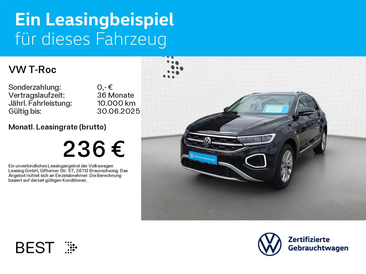 Volkswagen T-Roc T-ROC 1.5 TSI DSG STYLE*LED*AHK*NAVI*KLIMA*PDC*S Noir - 2