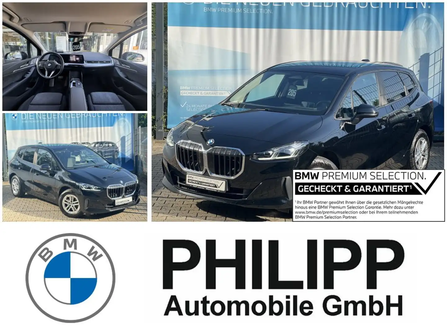 BMW 218 d Active Tourer h/k DA+ PA+ HuD Sportistz DAB Schwarz - 1