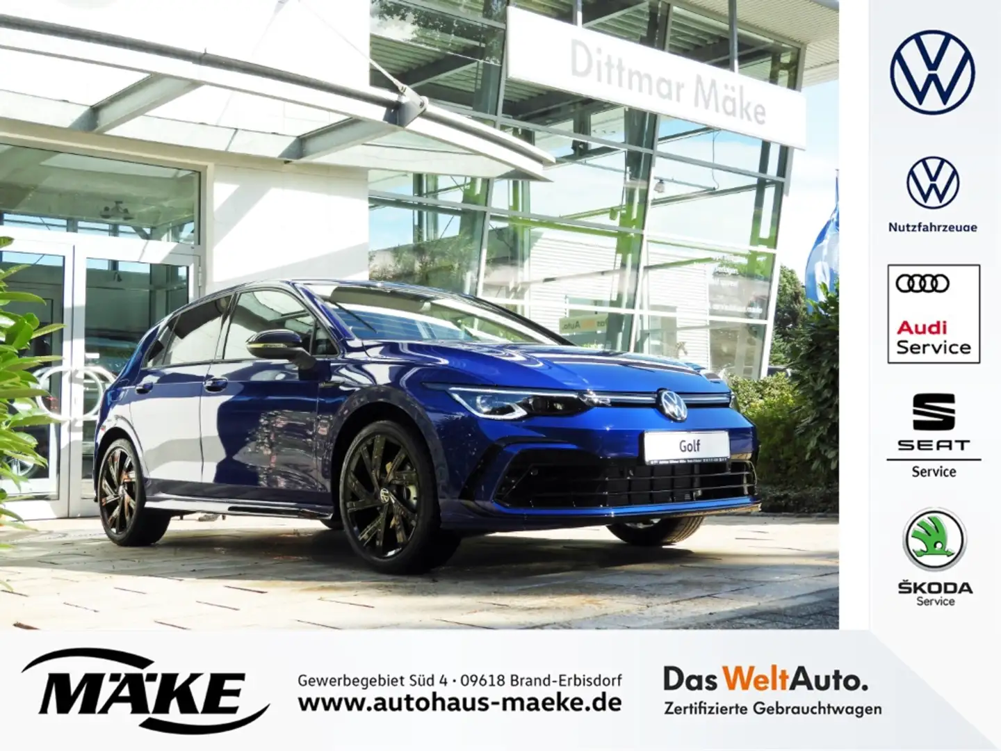 Volkswagen Golf R-Line 2.0 TDI DSG AHZV ACC BLACK STYLE HUD Bleu - 1