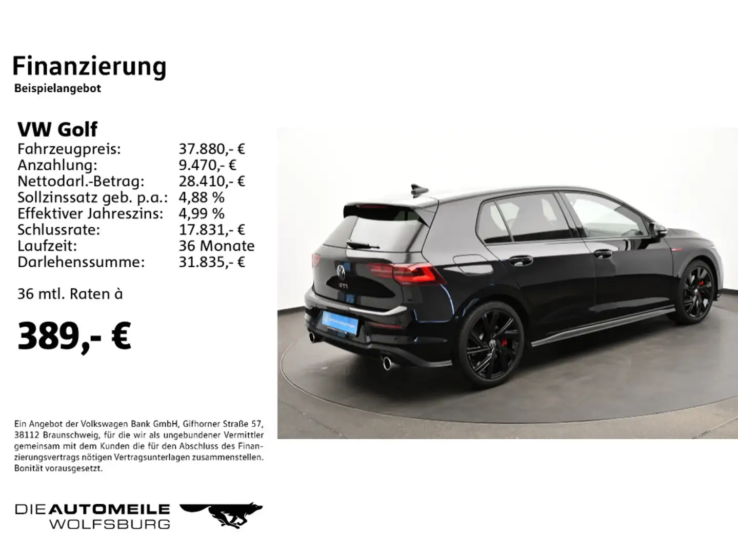 Volkswagen Golf GTI Golf 8 VIII 2.0 TSI DSG GTI Rückkam/Navi/Sitzhzg Schwarz - 2