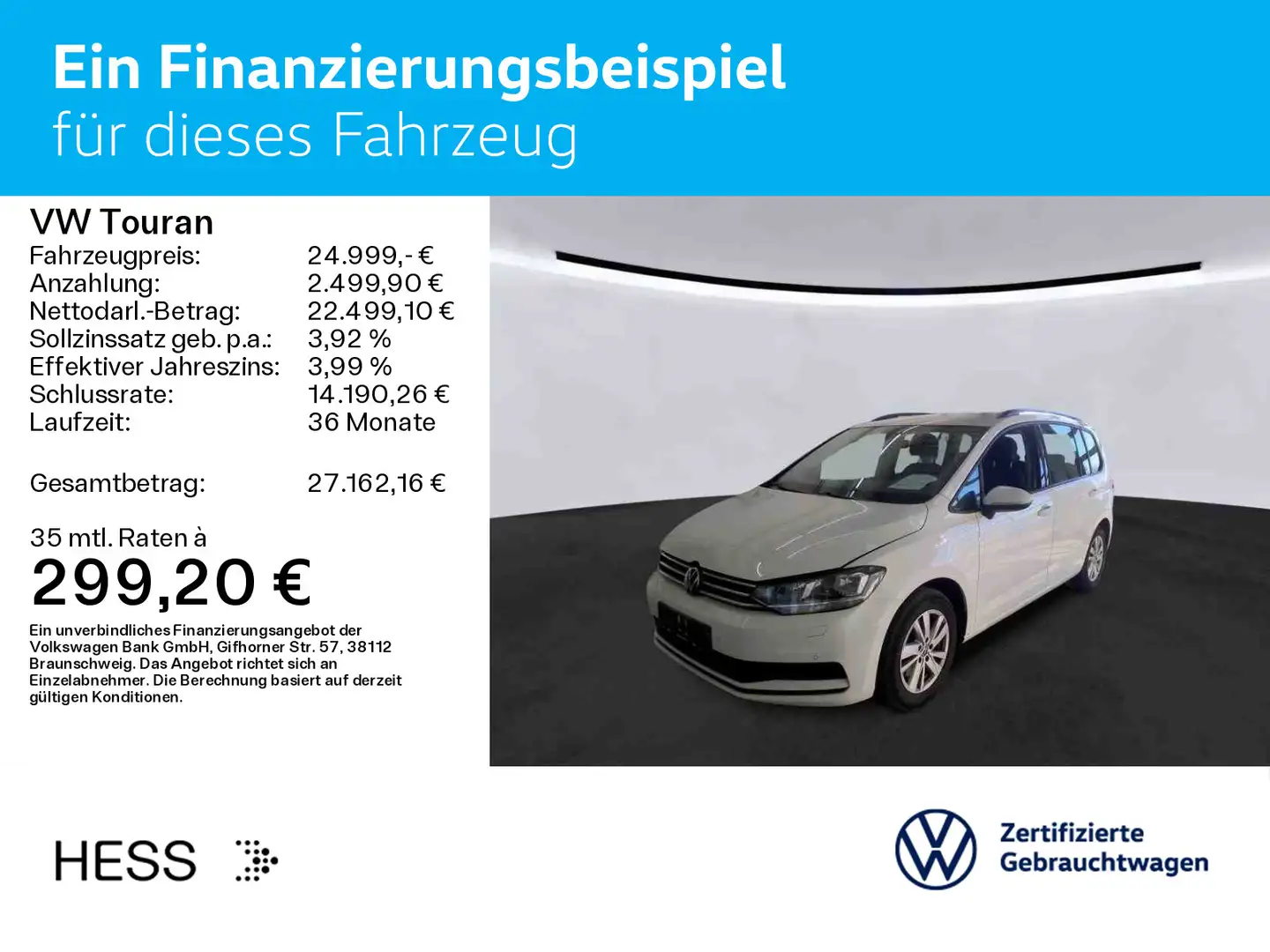 Volkswagen Touran 2.0 TDI DSG COMFORTLINE*PDC*SHZ*NAVI*KLIM Weiß - 2