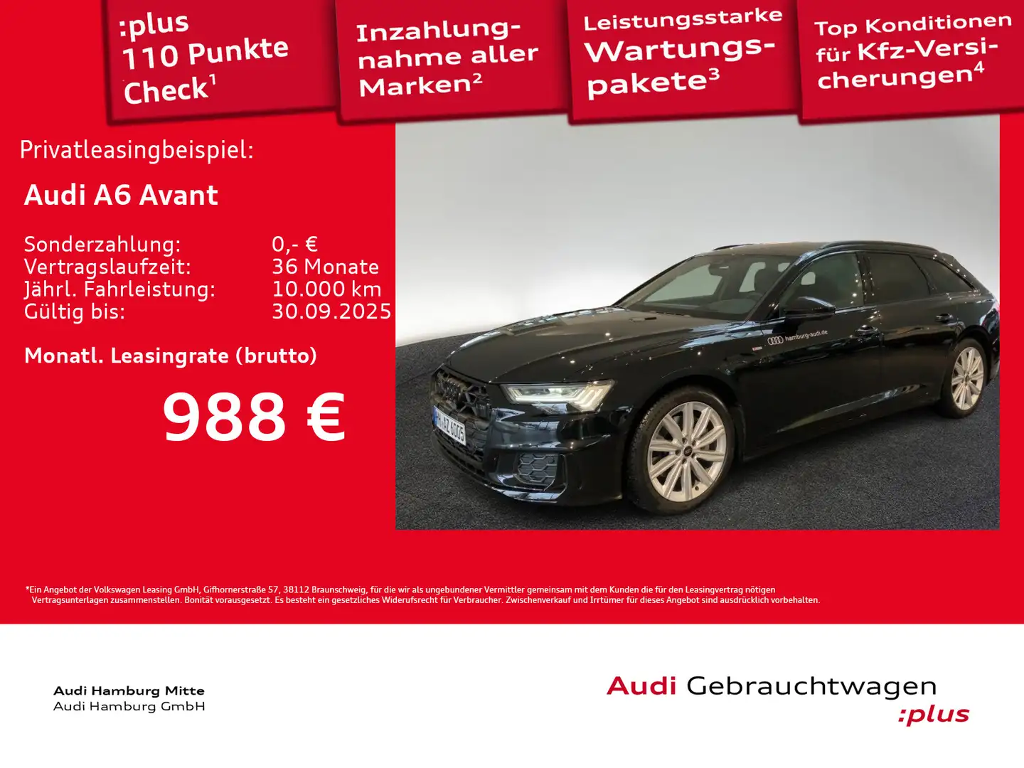 Audi A6 45 TDI S line quattro S tronic Pano Sta Schwarz - 1