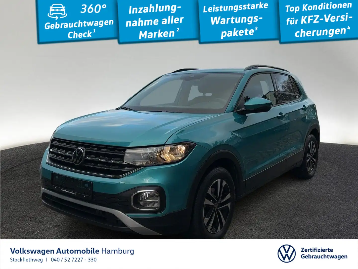 Volkswagen T-Cross 1.0 TSI United Navi Sitzhzg CarPlay PDC Grün - 1