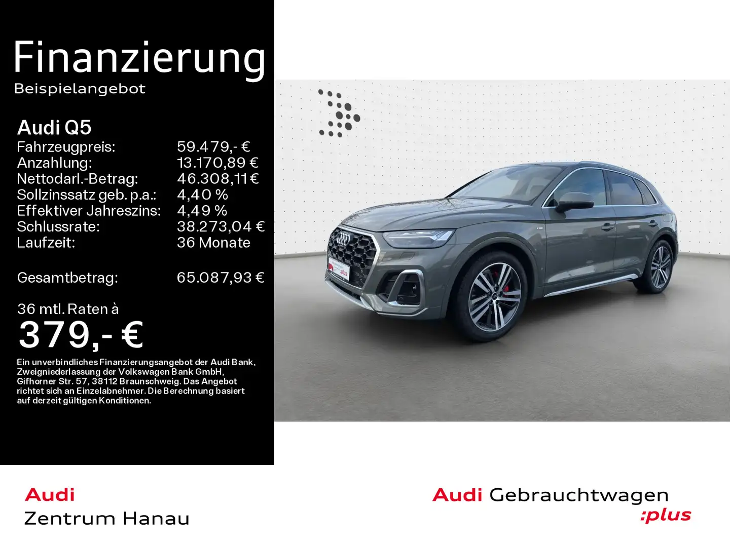 Audi Q5 55 TFSIe S-LINE*MATRIX*AHK*LUFT*HUD*NAVI-PLUS Grau - 1