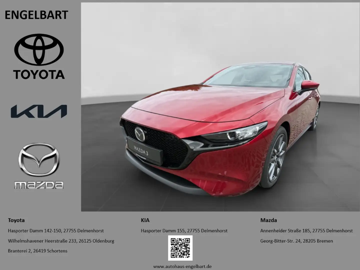 Mazda 3 Centre-line DASO met. Gar. Navi Bose 360 Kamera LE Rot - 1