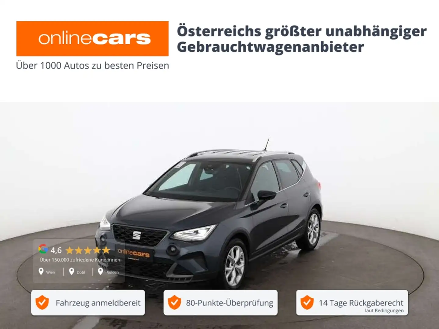 SEAT Arona 1.0 TSI FR Aut LED RADAR R-CAM DIGI-TACHO Grau - 1