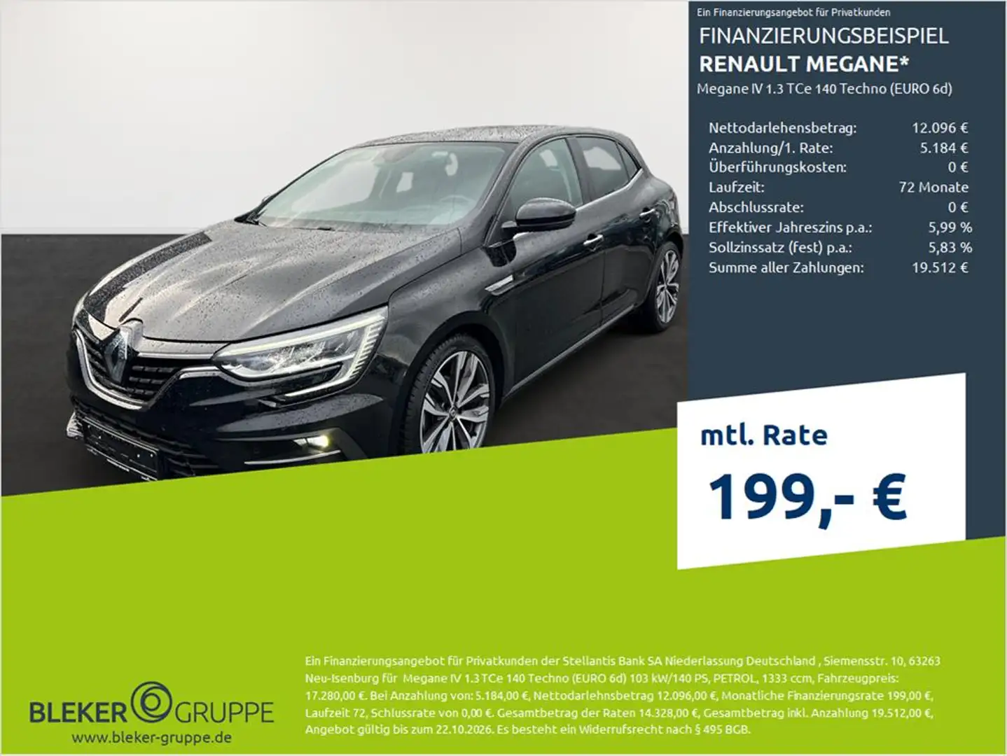 Renault Megane IV 1.3 TCe 140 Techno (EURO 6d) Schwarz - 1