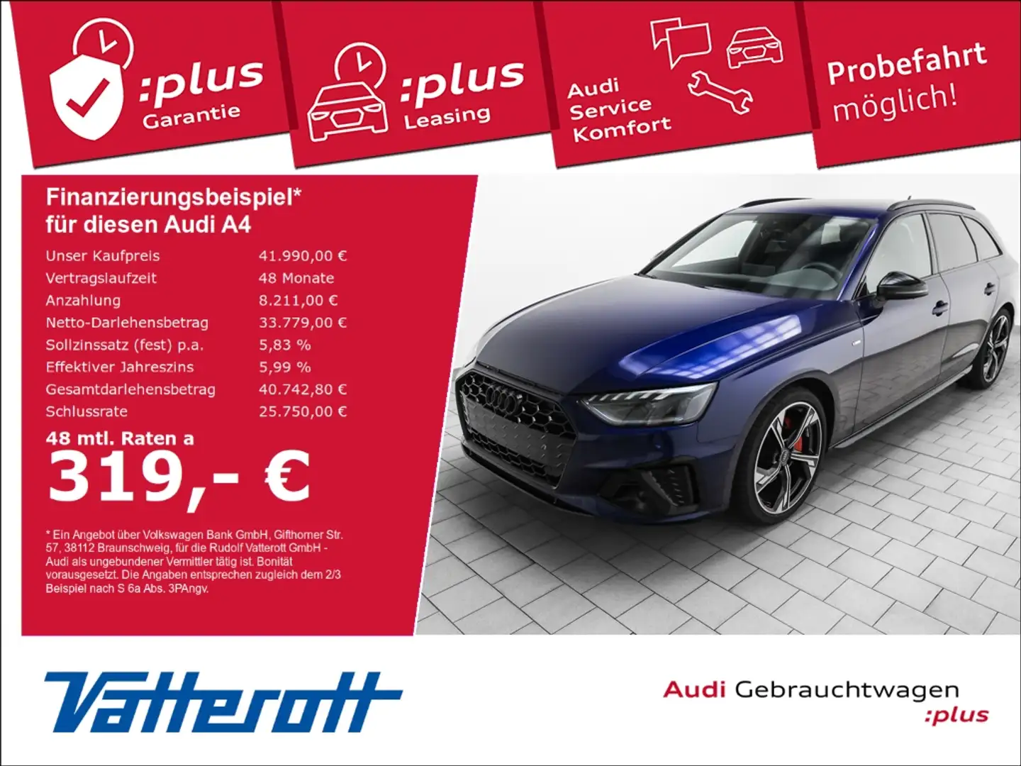 Audi A4 Avant S line 40 TFSI competition edition plus Blau - 1