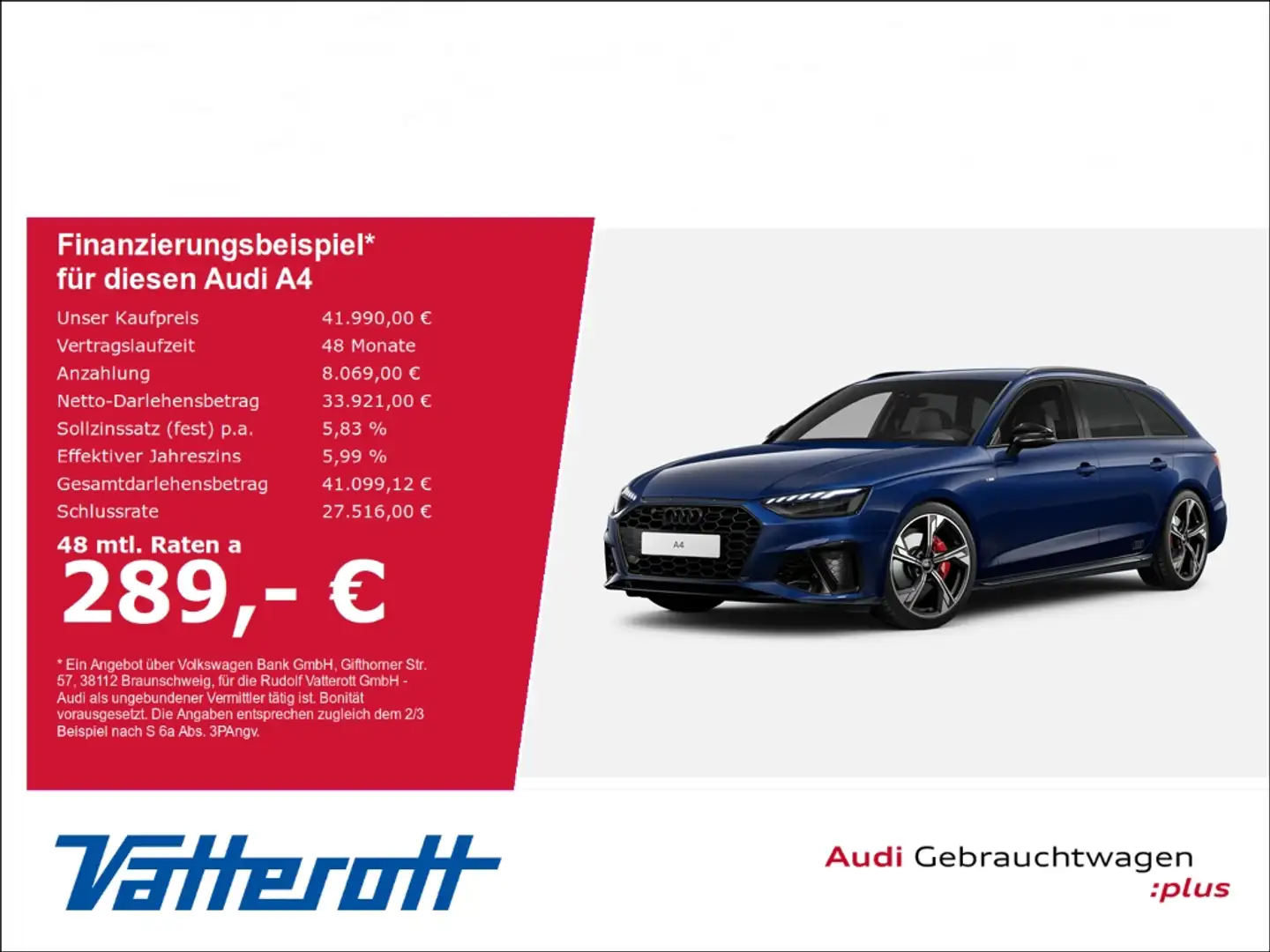Audi A4 Avant S line 40 TFSI competition edition plus Blau - 1