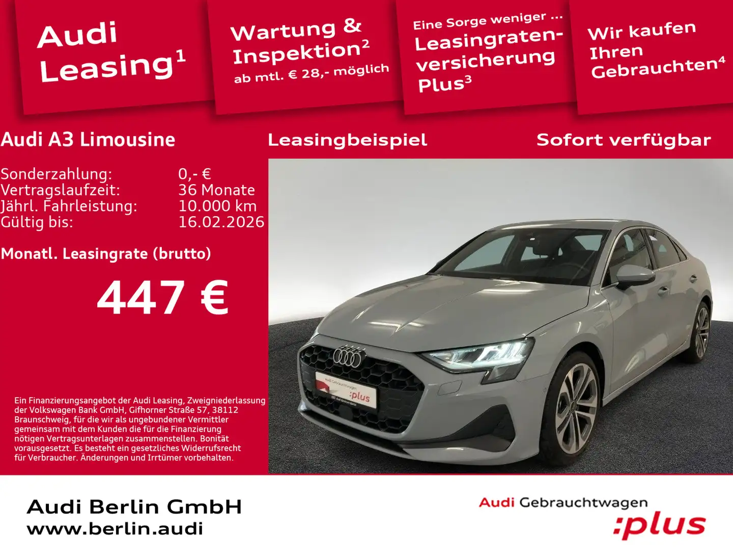 Audi A3 30 TFSI S tr. AHK NAVI RFK LED Grau - 1