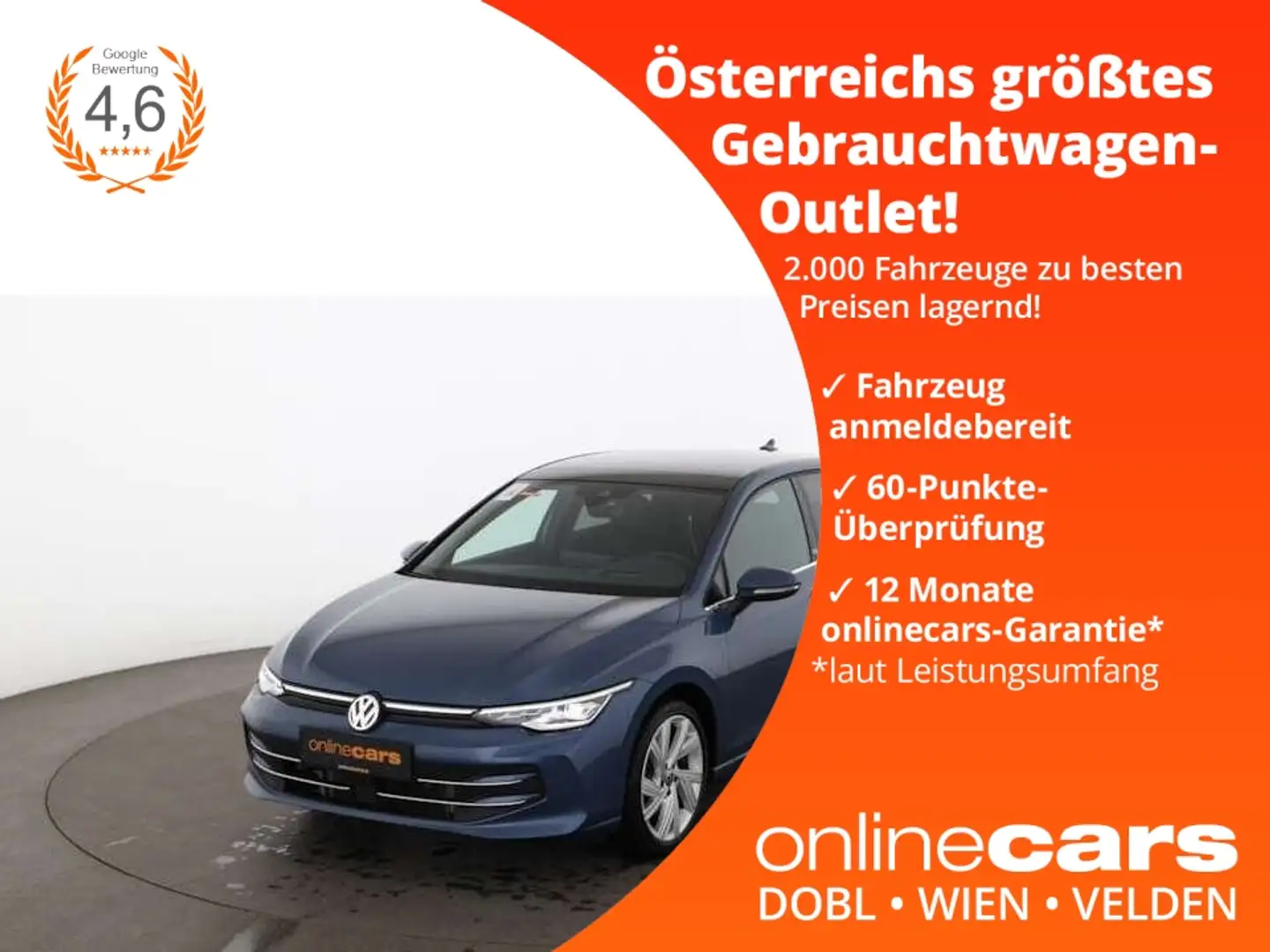 Volkswagen Golf VIII 1.5 eTSI Edition 50 Aut LED SKY AHK NAV Blau - 1