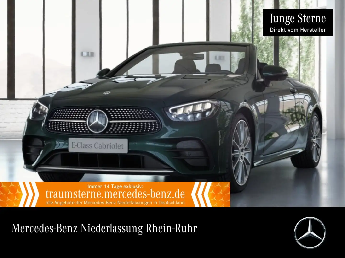 Mercedes-Benz E 220 d Cabrio AMG+360+LED+FAHRASS+BURMESTER+20" Verde - 1